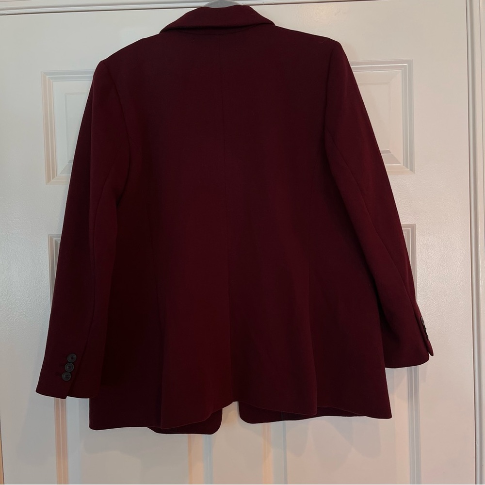 NWT Talbots Knit Blazer Size 16P Petite Rich Burgundy Open Front Stretch ~ $189 - Picture 5 of 11